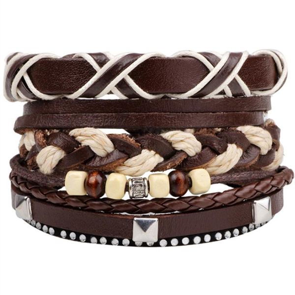 brown braided multilayer bead women vintage combination handmade woven punk leather bracelet men jewelry wholesale accessories, Black
brown braided multilayer bead women vintage combination handmade woven punk leather bracelet men jewelry wholesale accessories, Black