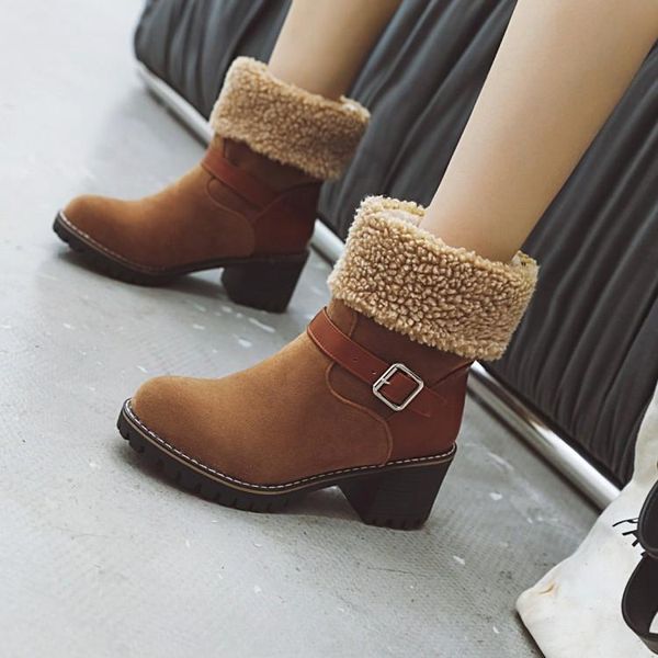 boots women winter round toe shoes flock warm slip-on snow ankle, Black
boots women winter round toe shoes flock warm slip-on snow ankle, Black