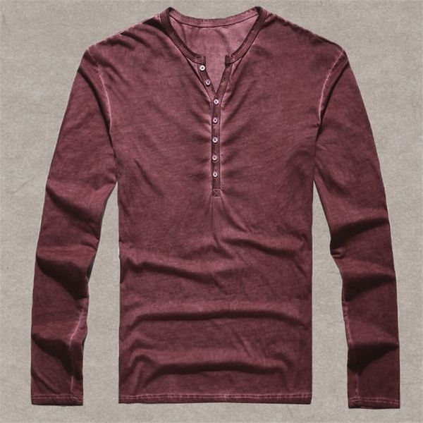 brand designer men cotton vintage henry t shirts casual long sleeve men old color cardigan t shirt 201203, White;black
brand designer men cotton vintage henry t shirts casual long sleeve men old color cardigan t shirt 201203, White;black