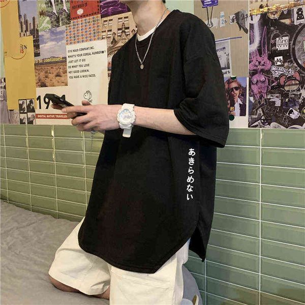 split fork irregular short sleeve men t shirts 2022 summer letter print fashion oversized black white couple clothes streetwear y220214, White;black
split fork irregular short sleeve men t shirts 2022 summer letter print fashion oversized black white couple clothes streetwear y220214, White;black