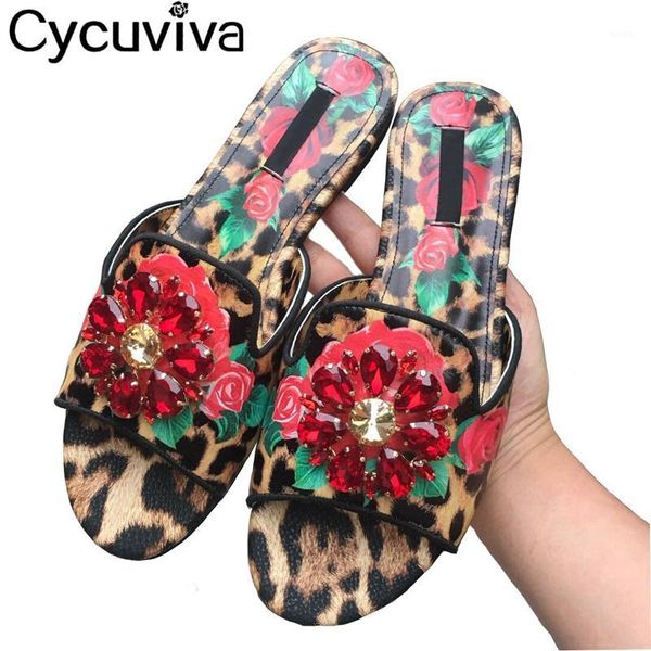 slippers summer leopard print leather women red flower rhinestones chunky heels mules sandals runway beach party shoes woman1, Black
slippers summer leopard print leather women red flower rhinestones chunky heels mules sandals runway beach party shoes woman1, Black