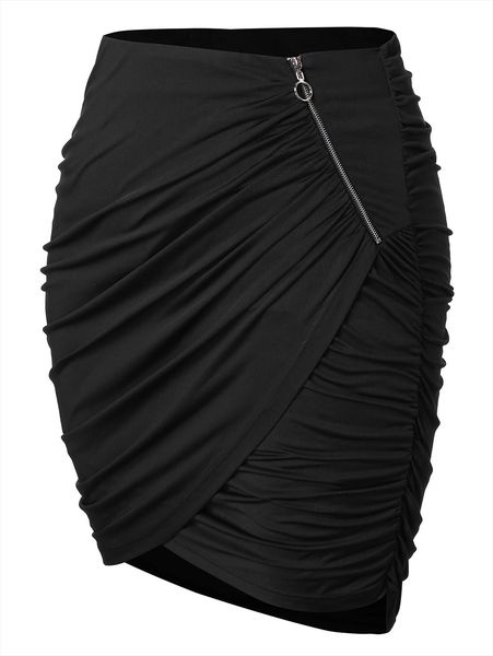 rosegal plus size zipper asymmetrical ruched skirt women skirt mini casual office faldas mujer moda spring summer 5xl, Black
rosegal plus size zipper asymmetrical ruched skirt women skirt mini casual office faldas mujer moda spring summer 5xl, Black