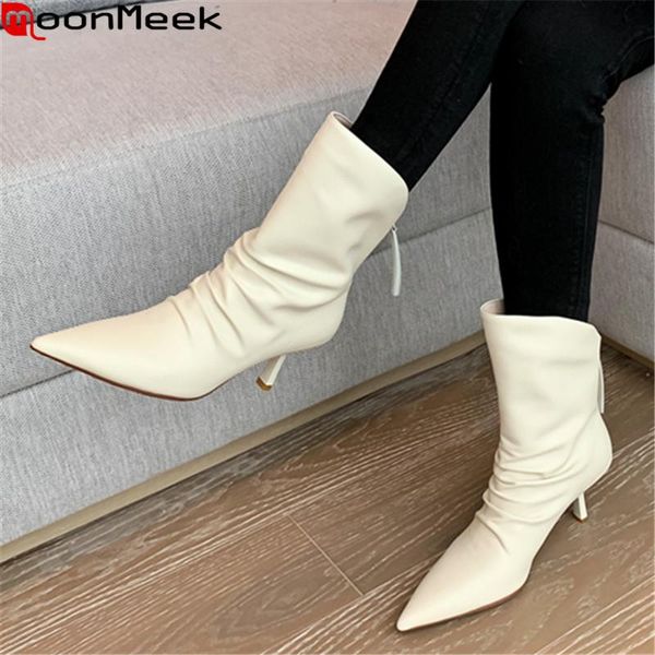 boots moonmeek 2021 arrival fashion high heels shoes genuine leather women autumn winter ankle for woman, Black
boots moonmeek 2021 arrival fashion high heels shoes genuine leather women autumn winter ankle for woman, Black