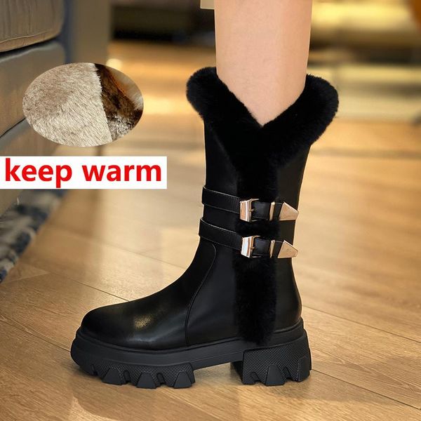 boots 2021 winter snow women's shoes genuine leather fur keep warm female mid-calf metal decoration bottes femme, Black
boots 2021 winter snow women's shoes genuine leather fur keep warm female mid-calf metal decoration bottes femme, Black