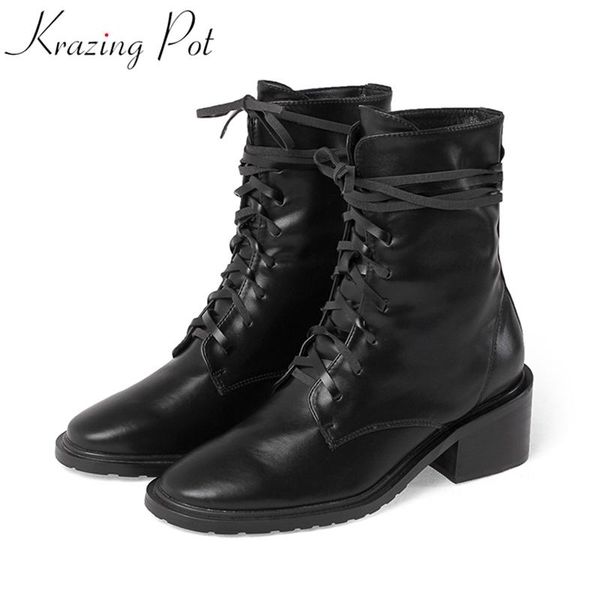 krazing pot 2020 big size cow leather high heel round toe lace up solid keep warm winter shoes comfortable dress ankle boots l31, Black
krazing pot 2020 big size cow leather high heel round toe lace up solid keep warm winter shoes comfortable dress ankle boots l31, Black