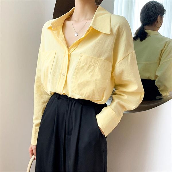 women's blouses & shirts white for women 2021 autumn summer turn-down collar double pockets office ladies blouse female blusas chic 12
women's blouses & shirts white for women 2021 autumn summer turn-down collar double pockets office ladies blouse female blusas chic 12