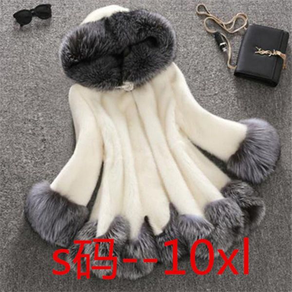 2020 winter faux fur hooded women plus size coat korean style streetwear patchwork black white ladies coats s-10xl
2020 winter faux fur hooded women plus size coat korean style streetwear patchwork black white ladies coats s-10xl
