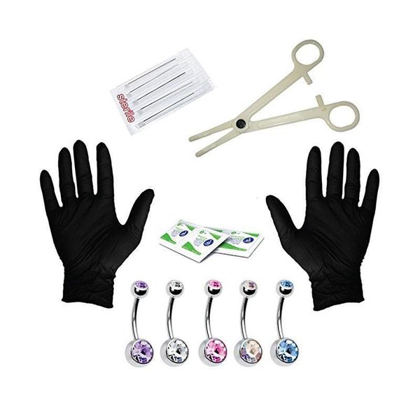 15pcs belly piercing tool kit belly bar nose ear lip eyebrow maker piercing needle gloves set 14/16g needle tool body piring q sqchjc, Silver
15pcs belly piercing tool kit belly bar nose ear lip eyebrow maker piercing needle gloves set 14/16g needle tool body piring q sqchjc, Silver