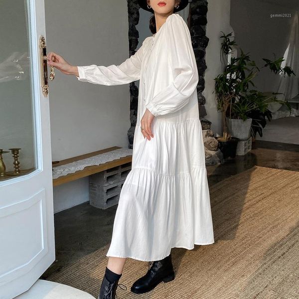 casual dresses 2021 spring white dress long-sleeved loose mori girl 98581, Black;gray
casual dresses 2021 spring white dress long-sleeved loose mori girl 98581, Black;gray