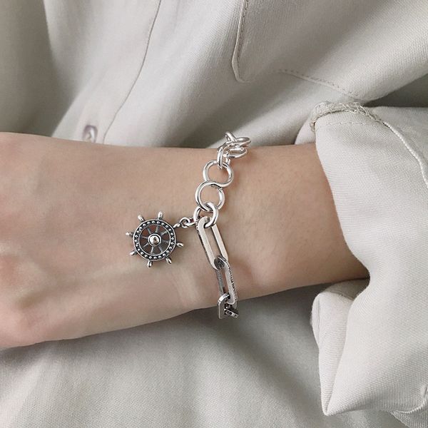 silvology 925 sterling silver ship rudder bracelets asymmetry chain creative korea bracelets for women silver 925 jewelry gift 1028, Black
silvology 925 sterling silver ship rudder bracelets asymmetry chain creative korea bracelets for women silver 925 jewelry gift 1028, Black