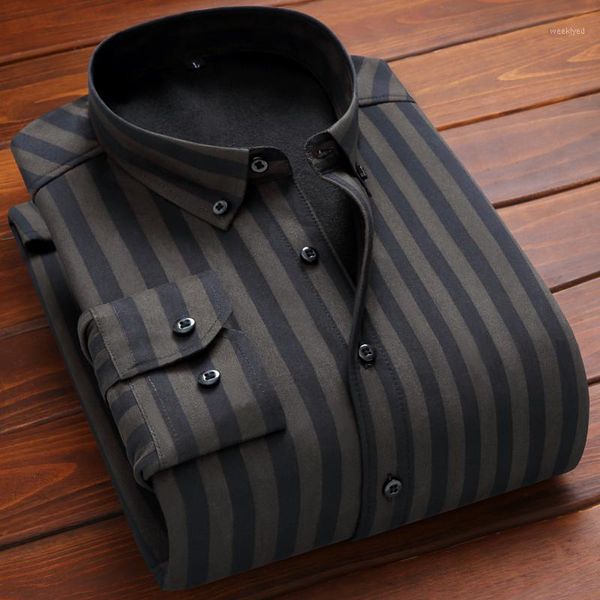2020 men's long sleeve shirt with warm velvet and thickening men's striped business casual shirt1, White;black
2020 men's long sleeve shirt with warm velvet and thickening men's striped business casual shirt1, White;black