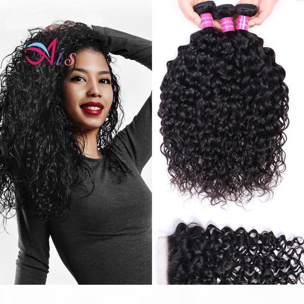 ais hair brazilian virgin human hair weaves extensions water wave natual 1b color 3 bundles with closure 4*4 unprocessed high quality, Black
ais hair brazilian virgin human hair weaves extensions water wave natual 1b color 3 bundles with closure 4*4 unprocessed high quality, Black