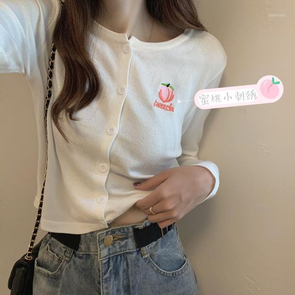 3 colors new autumn cute crop women sweater harajuku kawaii peach cardigan female long sleeve short knit mujer1, White
3 colors new autumn cute crop women sweater harajuku kawaii peach cardigan female long sleeve short knit mujer1, White