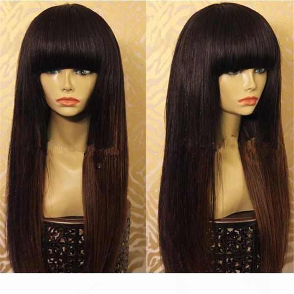 glueless full lace human hair wigs for black women brazilian full lace natural straigt human hair wigs with bangs lace front wig, Black;brown
glueless full lace human hair wigs for black women brazilian full lace natural straigt human hair wigs with bangs lace front wig, Black;brown