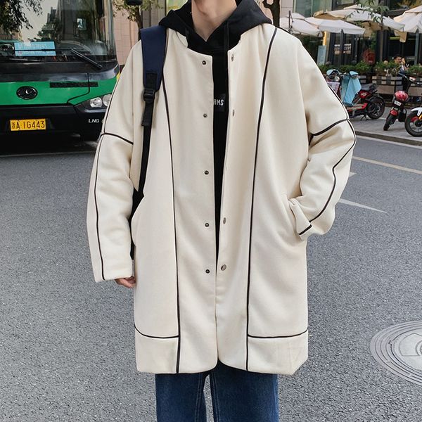 autumn winter 2020 men's medium and long windbreaker fashion brand urban youth korean handsome stand collar coat, Tan;black
autumn winter 2020 men's medium and long windbreaker fashion brand urban youth korean handsome stand collar coat, Tan;black