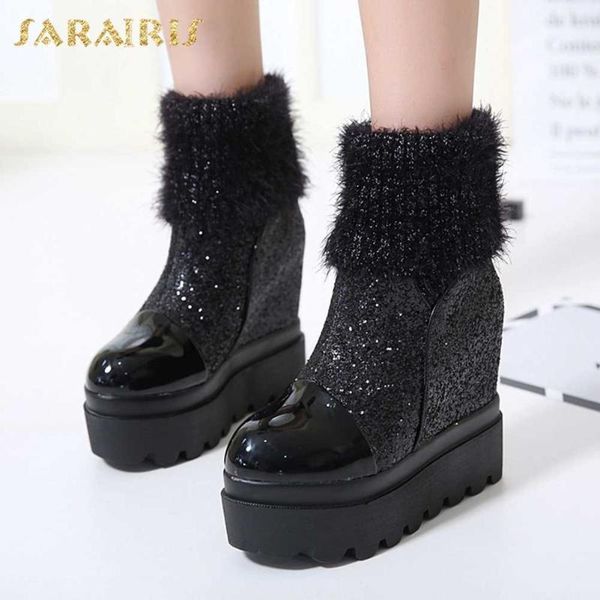 sarairis fashion new shiny boots woman shoes platform height increasing slip-on stretch luxury boots female1, Black
sarairis fashion new shiny boots woman shoes platform height increasing slip-on stretch luxury boots female1, Black