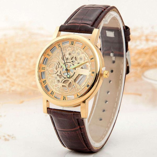 watch men's hollow high imitation mechanical roman alligator real belt fashion student gift watch men, Slivery;brown
watch men's hollow high imitation mechanical roman alligator real belt fashion student gift watch men, Slivery;brown