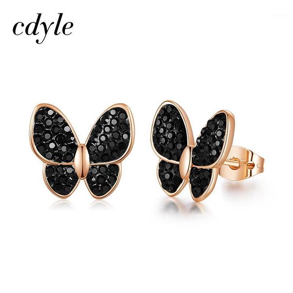 cdyle minimalist fashion jewelry women earrings shining black crystal gold plated butterfly insect earrings stud1, Golden;silver
cdyle minimalist fashion jewelry women earrings shining black crystal gold plated butterfly insect earrings stud1, Golden;silver