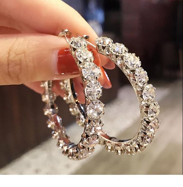 hoop & huggie luxury female big white round earrings fashion gold color wedding double zircon stone for women, Golden;silver
hoop & huggie luxury female big white round earrings fashion gold color wedding double zircon stone for women, Golden;silver