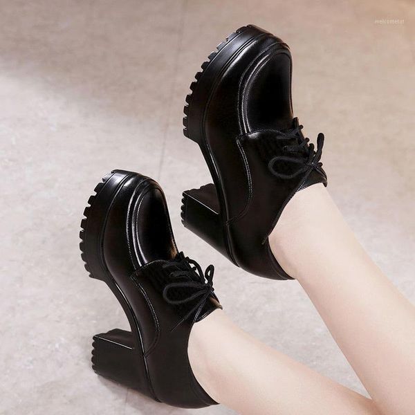 lace-up high heels women's thick with large size autumn and winter korean version of the wild small shoes waterproof platform1, Black
lace-up high heels women's thick with large size autumn and winter korean version of the wild small shoes waterproof platform1, Black