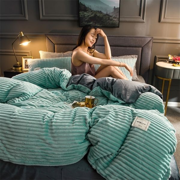 New Magic Veet Fleece Bedding Set 4pcs/Set Stripe Duvet Cover Flat Sheet Pillowcase AB side Flannel Winter Warm Bed en 201210, Orange
New Magic Veet Fleece Bedding Set 4pcs/Set Stripe Duvet Cover Flat Sheet Pillowcase AB side Flannel Winter Warm Bed en 201210, Orange