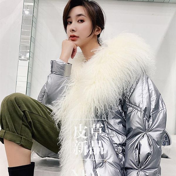 women's down & parkas 2021 winter high-quality light and short loose comfortable silver jacket lamb fur collar profile, Black
women's down & parkas 2021 winter high-quality light and short loose comfortable silver jacket lamb fur collar profile, Black