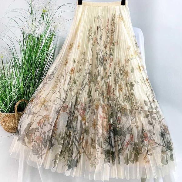 floral print pleated mesh skirt women mid-length french style elegant summer autumn skirt ladies skirts faldas1, Black
floral print pleated mesh skirt women mid-length french style elegant summer autumn skirt ladies skirts faldas1, Black