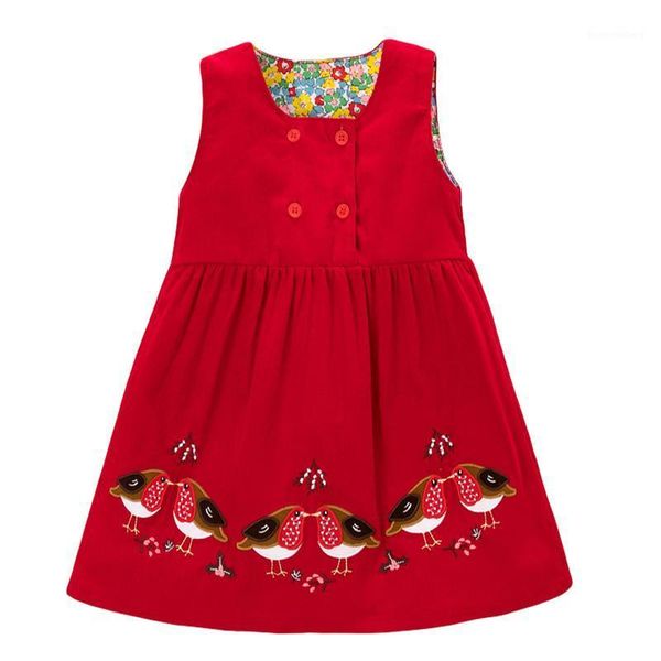 jumping meters children girls spring autumn dress corduroy clothes o-neck cotton patchwork birds embroidery casual vest dresses1, Red;yellow
jumping meters children girls spring autumn dress corduroy clothes o-neck cotton patchwork birds embroidery casual vest dresses1, Red;yellow