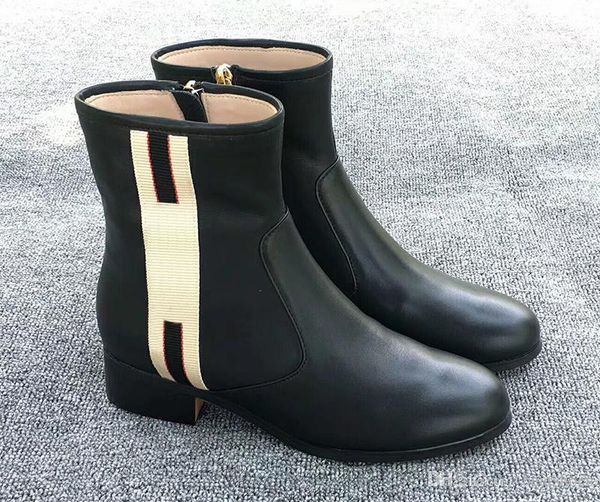 women chelse boots stripe real leather ankle booties fashion winter flat shoes with web band and zipper with box, Black
women chelse boots stripe real leather ankle booties fashion winter flat shoes with web band and zipper with box, Black
