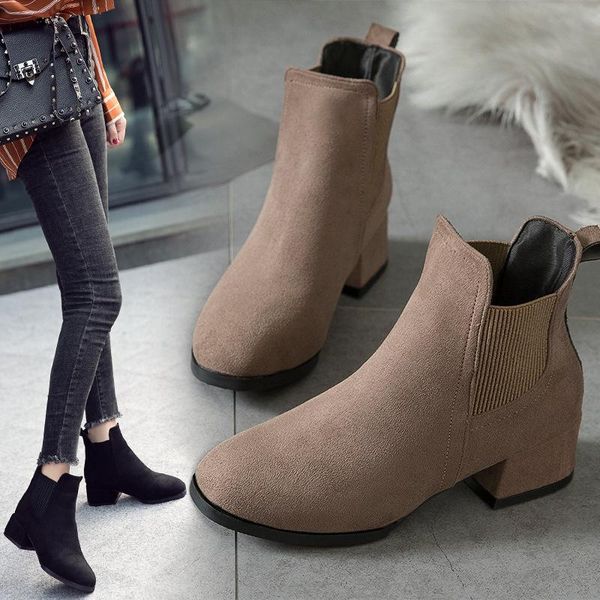 women ankle boots 2020 fashion suede leather boots high heel ladies ankle for women dropshipping shoes, Black
women ankle boots 2020 fashion suede leather boots high heel ladies ankle for women dropshipping shoes, Black