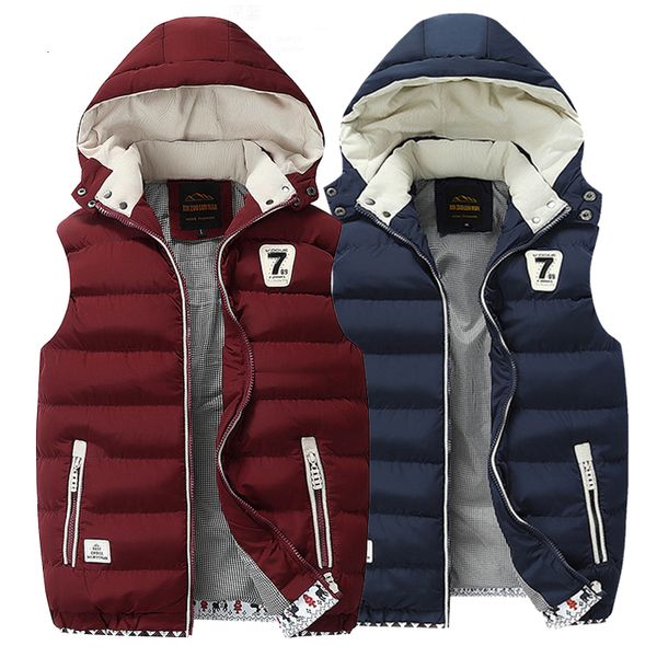 2021 new men's winter sleeveless jacket casual waistcoat windbreak hooded outerwear warm hat detachable down vest men plus size 5xl lrv, Black;brown
2021 new men's winter sleeveless jacket casual waistcoat windbreak hooded outerwear warm hat detachable down vest men plus size 5xl lrv, Black;brown