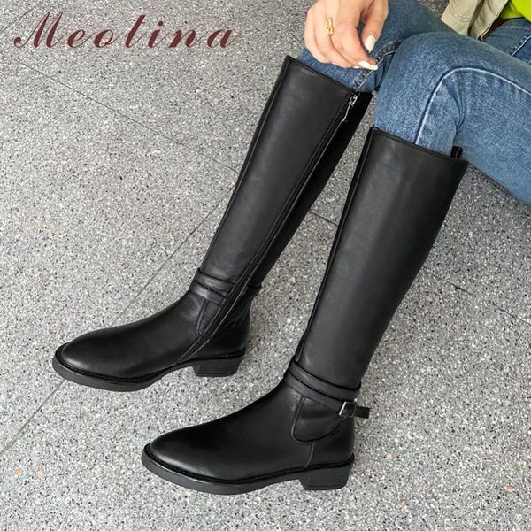 meotina women knee high boots shoes real leather chunky heels riding boots zipper buckle mid heel long lady autumn winter, Black
meotina women knee high boots shoes real leather chunky heels riding boots zipper buckle mid heel long lady autumn winter, Black