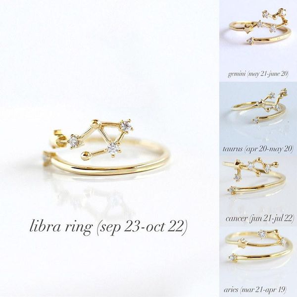 cluster rings 12 constellation ring simple crystal libra gemini taurus cancer aries adjustable for women jewelry gifts, Golden;silver
cluster rings 12 constellation ring simple crystal libra gemini taurus cancer aries adjustable for women jewelry gifts, Golden;silver