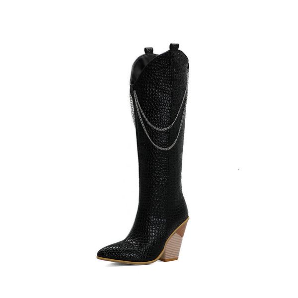 2021 new pu leather fashion square heel women shoes pointed toe not lace-up autumn winter knee high boots big size 34-43 12fr, Black
2021 new pu leather fashion square heel women shoes pointed toe not lace-up autumn winter knee high boots big size 34-43 12fr, Black