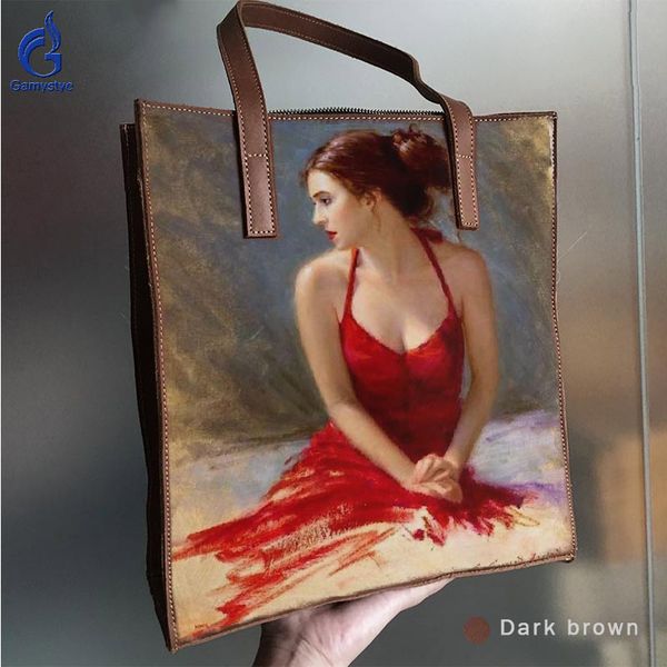 2021 new fashion art hand painted oil painting girl in red skirt women hand bags custom personal p gifts for girl friends, Black;red
2021 new fashion art hand painted oil painting girl in red skirt women hand bags custom personal p gifts for girl friends, Black;red