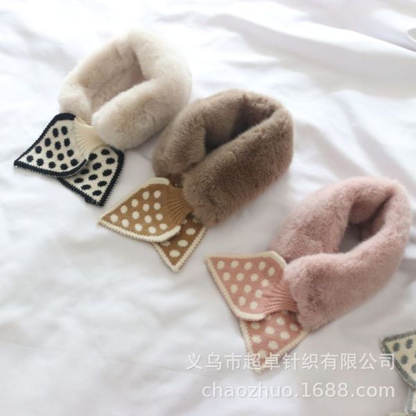 2020 Winter Children's Xiaoqing New Wave Point Wool Cross Scarf