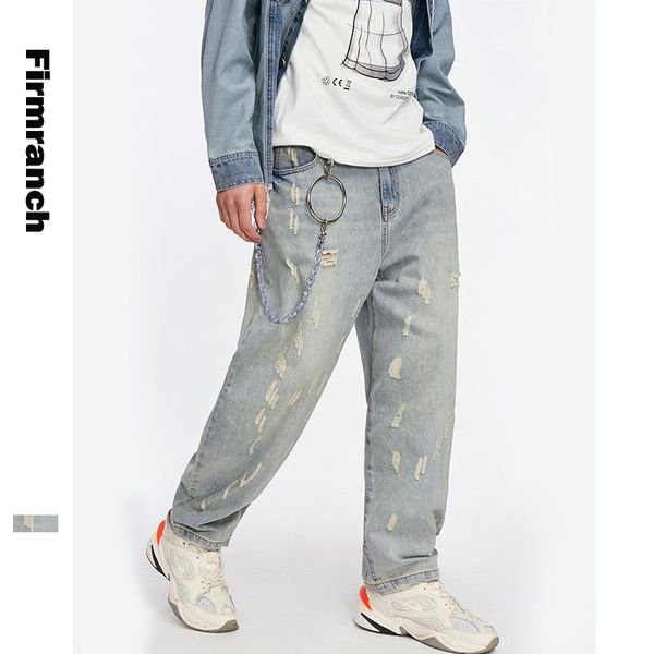 firmranch 2020 spring/autumn men casual loose distressed jeans young men hiphop straight pants high street boys jeans trousers, Blue
firmranch 2020 spring/autumn men casual loose distressed jeans young men hiphop straight pants high street boys jeans trousers, Blue