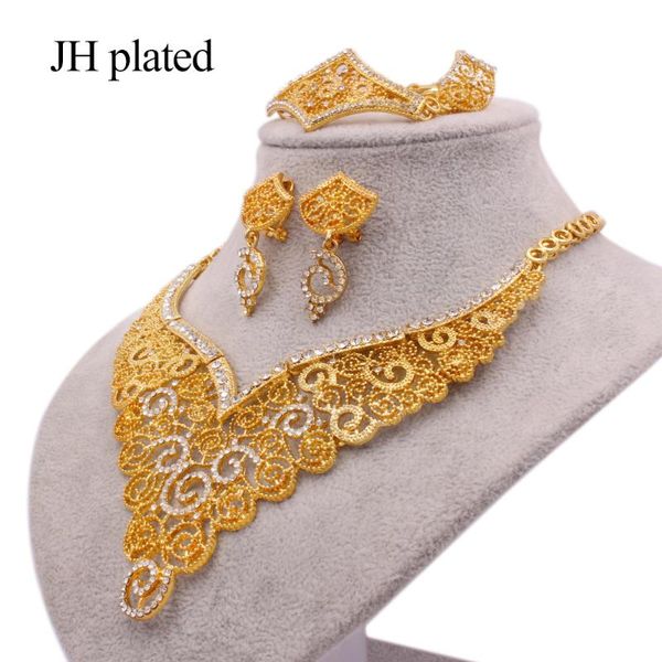 jewelry set new 24k gold color for women african dubai bridal wedding gifts necklace bracelet earrings ring jewelery sets, Silver
jewelry set new 24k gold color for women african dubai bridal wedding gifts necklace bracelet earrings ring jewelery sets, Silver