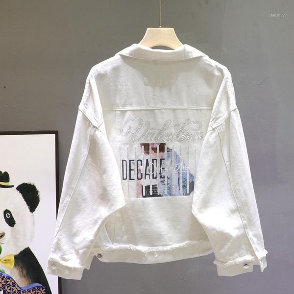 harajuku vintage short denim jacket women spring autumn fashion diamond pink white jeans jacket loose outerwear womens tide h1091, Black;brown
harajuku vintage short denim jacket women spring autumn fashion diamond pink white jeans jacket loose outerwear womens tide h1091, Black;brown
