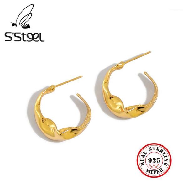 s'steel korean earrings 925 sterling silver stud earring for women simple irregular earing gold personalized earings jewellery1, Golden;silver
s'steel korean earrings 925 sterling silver stud earring for women simple irregular earing gold personalized earings jewellery1, Golden;silver
