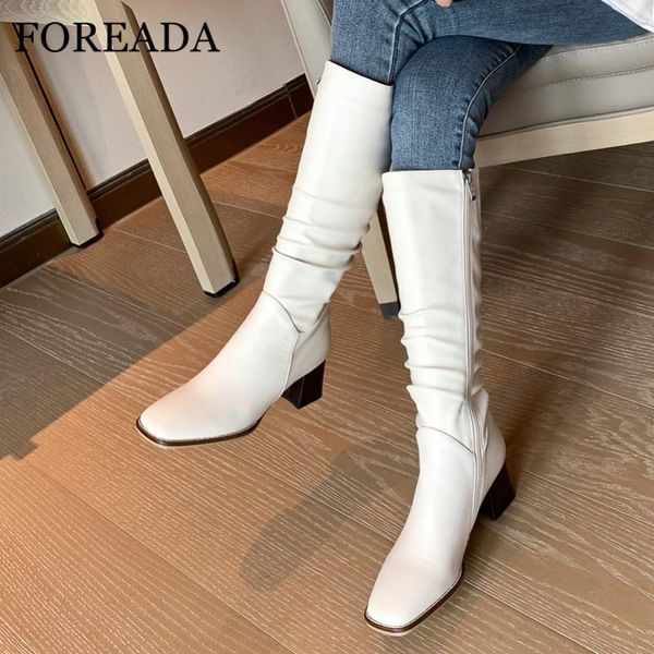 foreada high heel woman boots real leather block heel knee high boots square toe long zipper pleated female shoes beige 40, Black
foreada high heel woman boots real leather block heel knee high boots square toe long zipper pleated female shoes beige 40, Black