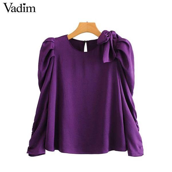 vadim women sweet solid purple blouse bow tie decorate pleated sleeve shirts sweet female casual cute blusas lb732 y200402, White
vadim women sweet solid purple blouse bow tie decorate pleated sleeve shirts sweet female casual cute blusas lb732 y200402, White