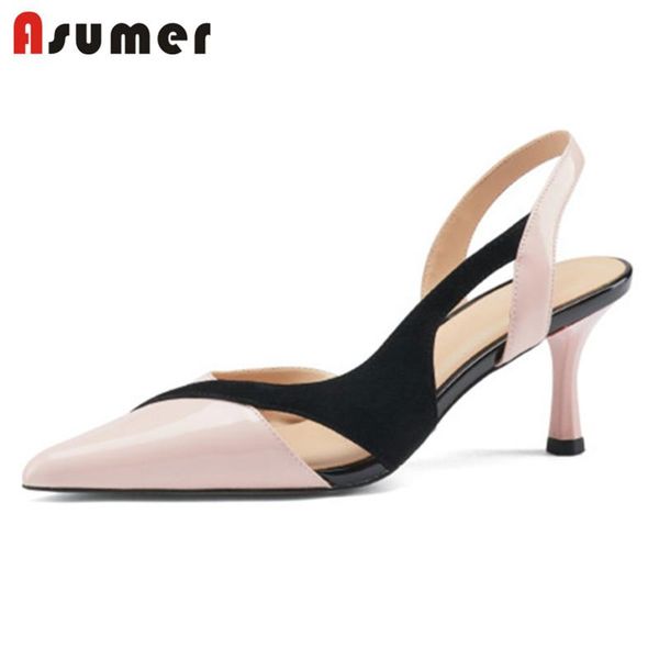 sandals asumer pink high heels ladies patent leather mixed colors fashion summer party wedding dress shoes women, Black
sandals asumer pink high heels ladies patent leather mixed colors fashion summer party wedding dress shoes women, Black