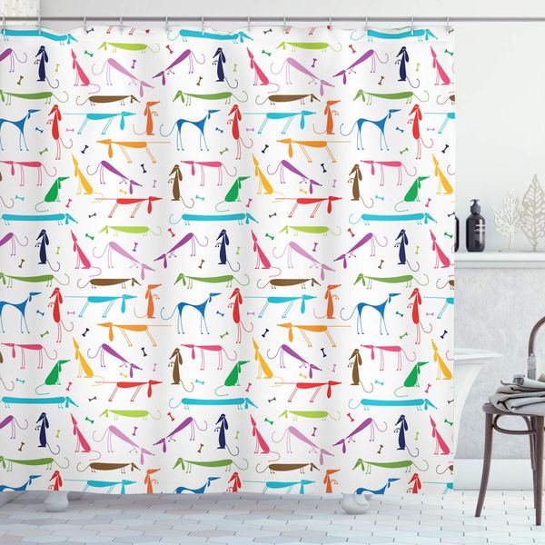 dog lover shower curtain dachshund cartoon doodles with various stances pointing smelling running standing bathroom
dog lover shower curtain dachshund cartoon doodles with various stances pointing smelling running standing bathroom