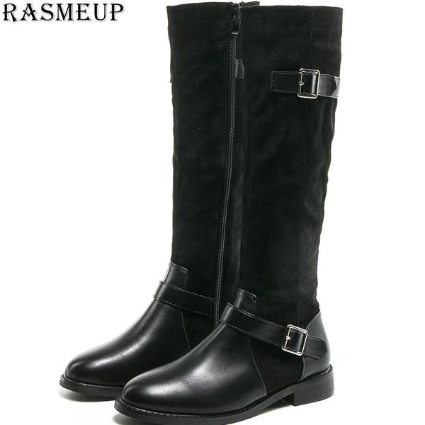 rasmeup 2020 style women platform long boot leather kintted elastic women's knee high boots zipper ladies chunky shoes footwear, Black
rasmeup 2020 style women platform long boot leather kintted elastic women's knee high boots zipper ladies chunky shoes footwear, Black