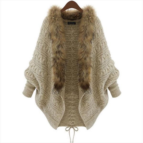 sweaters women fashion 2019 new fall winter large size womens bat sleeve knit cardigan fur collar loose sweater vestidos lxj313, White;black
sweaters women fashion 2019 new fall winter large size womens bat sleeve knit cardigan fur collar loose sweater vestidos lxj313, White;black