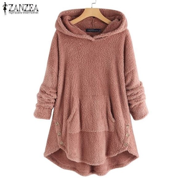 women winter plush fluffy sweatshirt zanzea hooded long sleeve fleece pullover casual solid autumn sweatshirts hoodied coat y200610, Black
women winter plush fluffy sweatshirt zanzea hooded long sleeve fleece pullover casual solid autumn sweatshirts hoodied coat y200610, Black