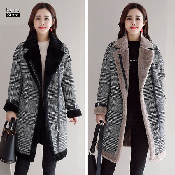 faux fur wool blend coat women mid- long coats turn-down collar outwear plaid jacket casual autumn winter elegant overcoat parkax1020, Black
faux fur wool blend coat women mid- long coats turn-down collar outwear plaid jacket casual autumn winter elegant overcoat parkax1020, Black