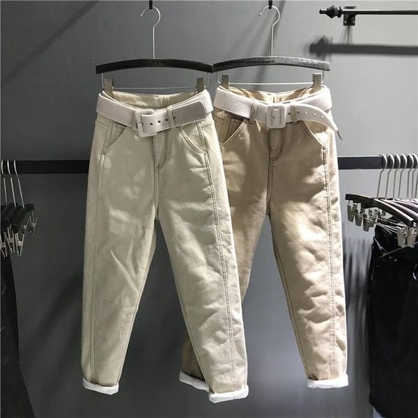women's jeans autumn winter pants women white black khaki plus velvet thick for with belt loose denim harem warm c6757, Blue
women's jeans autumn winter pants women white black khaki plus velvet thick for with belt loose denim harem warm c6757, Blue