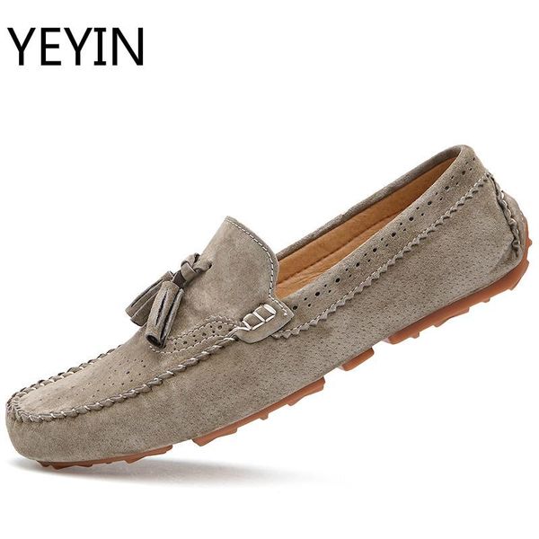 men casual shoes fashion male shoes suede leather men loafers leisure slip on men's driving khaki brown grey, Black 
men casual shoes fashion male shoes suede leather men loafers leisure slip on men's driving khaki brown grey, Black